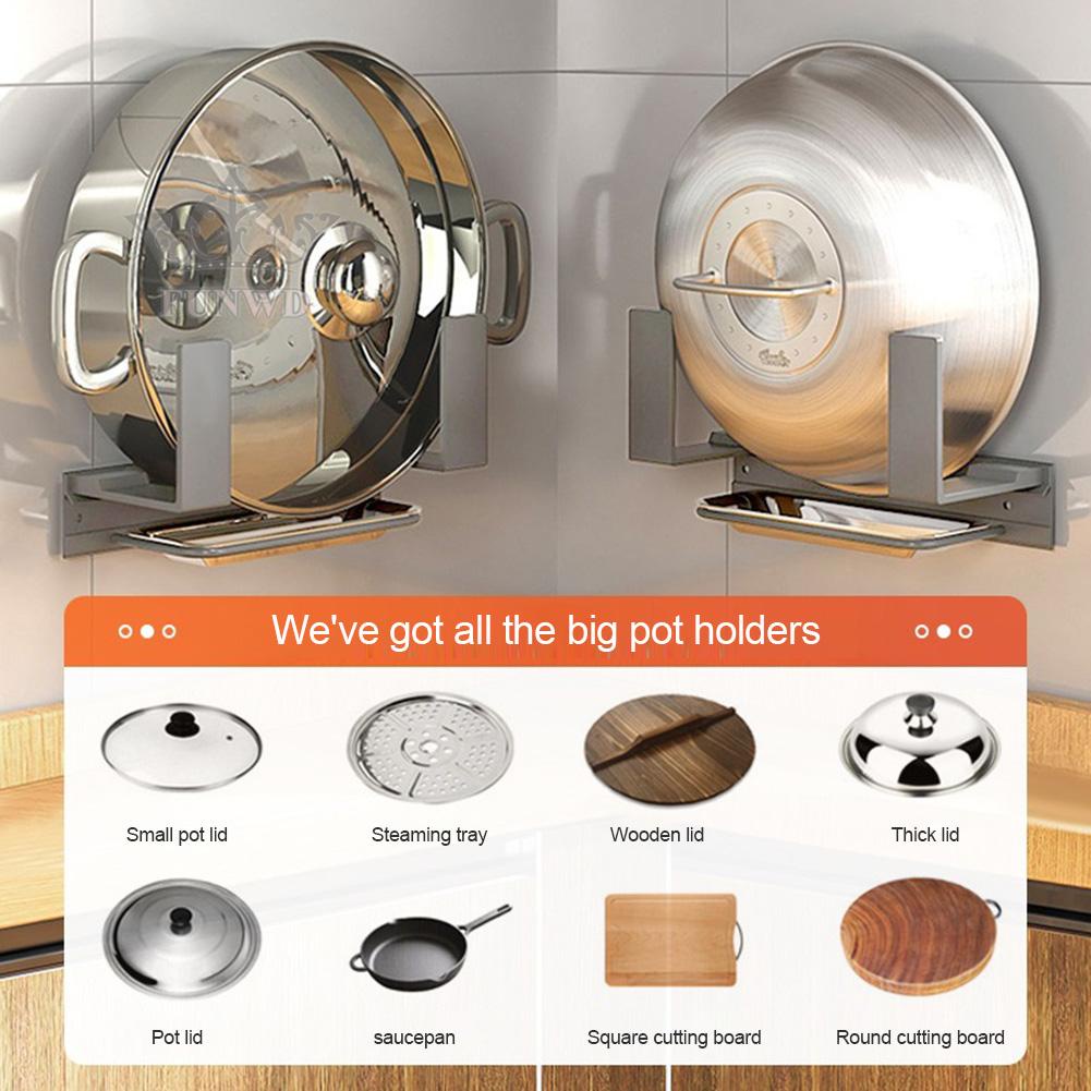 Giá Đỡ Nắp Nồi Bằng Nhôm Màu Xám Chống Rơi Tiện Dụng