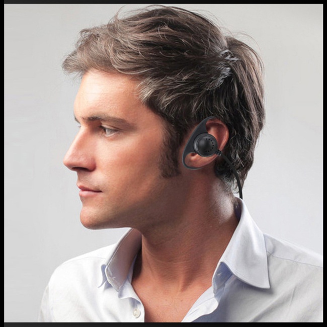 Tai Nghe Móc Vành Tai Hình Chữ D Mềm Giắc Cắm 3.5mm Tương Thích Với Laptop Skype Voip