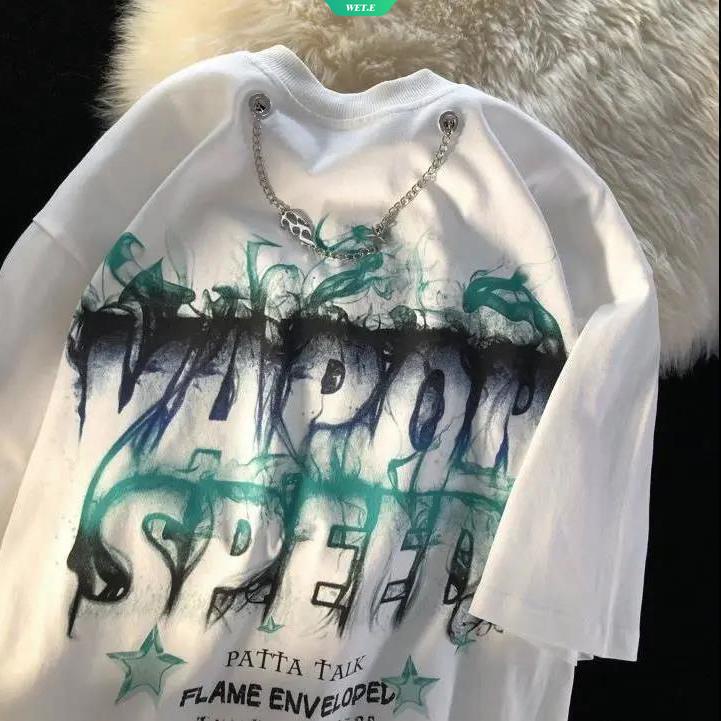 Áo Thun Ngắn Tay Họa Tiết Graffiti Mẫu Mới 2023 Thời Trang Mùa Hè Dành Cho Nam Nữ