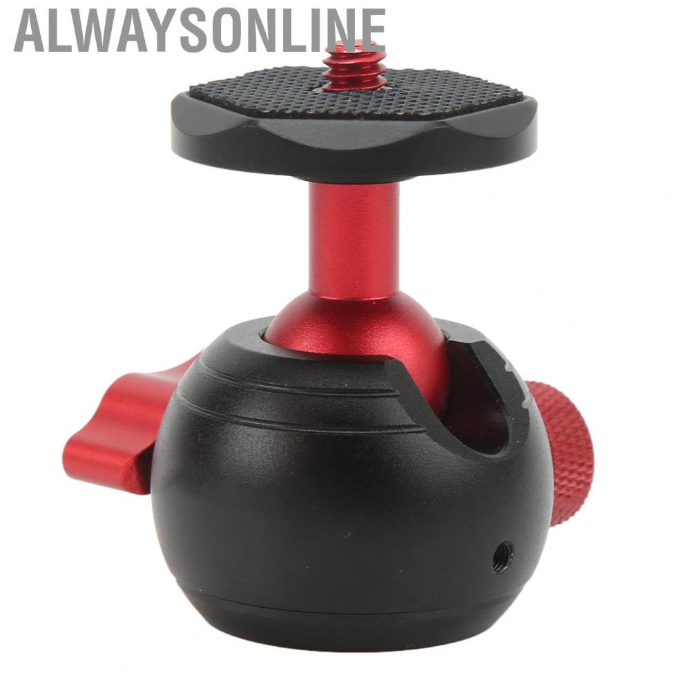 Alwaysonline Tripod Ball Head  Durable 360 Degree Panoramic 3/8in Interface Camera Mount Rubber Pad for SLR Photography