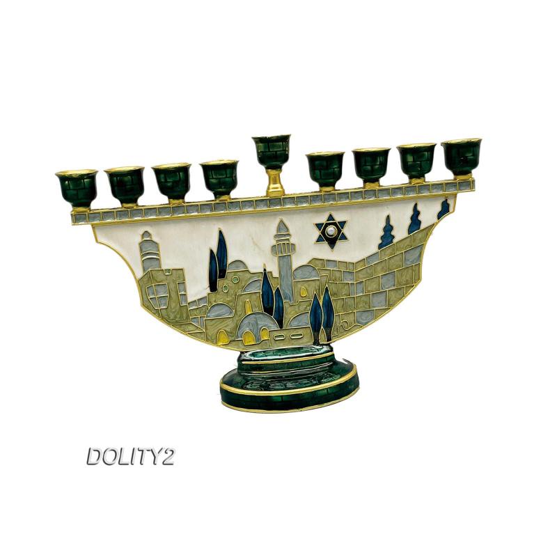 [Dolity2] 9 Nhánh Nến Menorah Trang Trí Candelabras Mantel Hanukkah