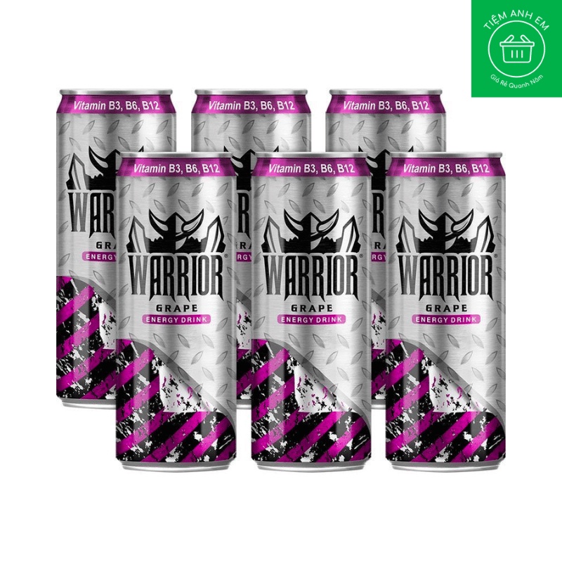 Nước tăng lực Warrior dạng Lon 325ml hương Dâu/ Nho