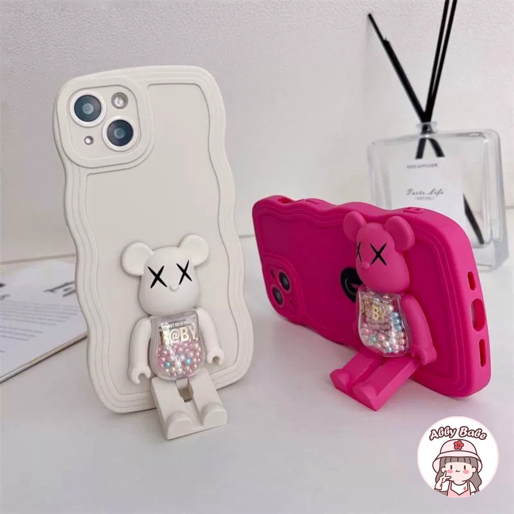 Ốp Điện Thoại TPU Mềm Bo Viền Hình Kaws Màu Macaron Gắn Giá Đỡ Chống Sốc IPhone 14 Pro Max 11 12 11 Pro Max X XS 7Plus
