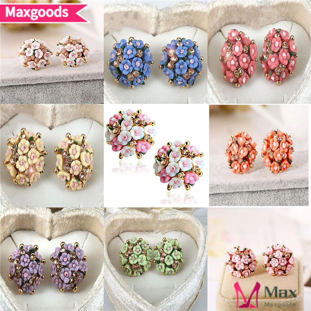 Bông Tai MAXG Sứ Cổ Điển|Bông Tai Đinh Tán Bằng Hợp Kim Chất Lượng