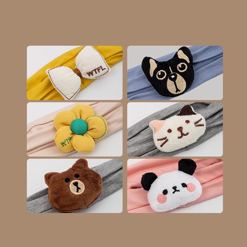 Băng Đô Vải cotton Mỏng Đính Hoa Xinh Xắn Cho Bé Gái