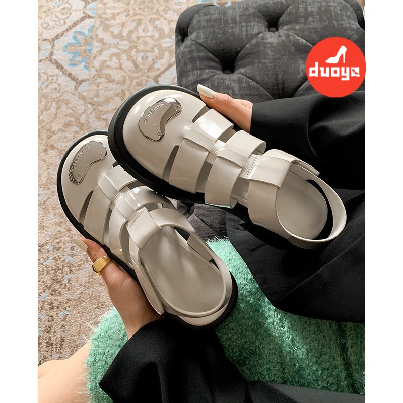 Tóc Thẳng Của Nhà Máy Duoya ~ [Hàng Có Sẵn] Kỳ Nghỉ Paris ~!Giày Sandal Đế Dày Thời Trang Mùa Hè Cho Nữ