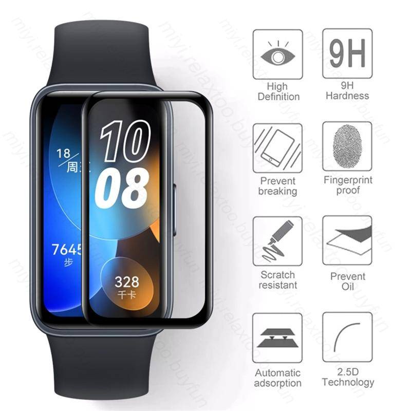 Set 1-3 Kính Cường Lực 9D Chuyên Dụng Bảo Vệ Màn Hình Chống Ánh Sáng Xanh Cho Đồng Hồ Thông Minh Huawei Band 8