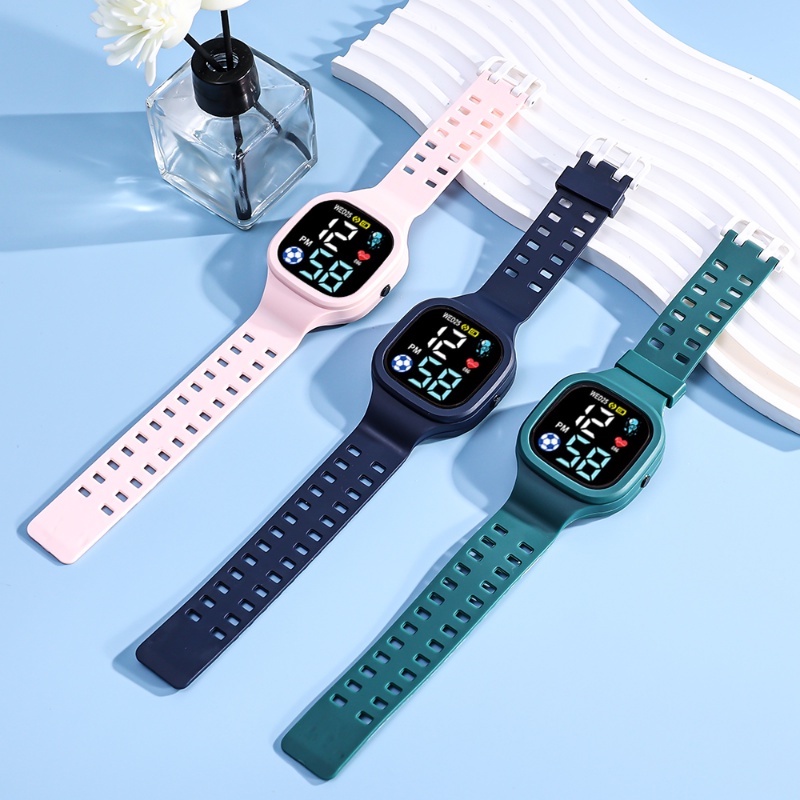 [Đặc trưng] Đồng Hồ Điện Tử LED Kỹ Thuật Số Dáng Vuông Chống Nước Đa Năng Thời Trang Cho Bé