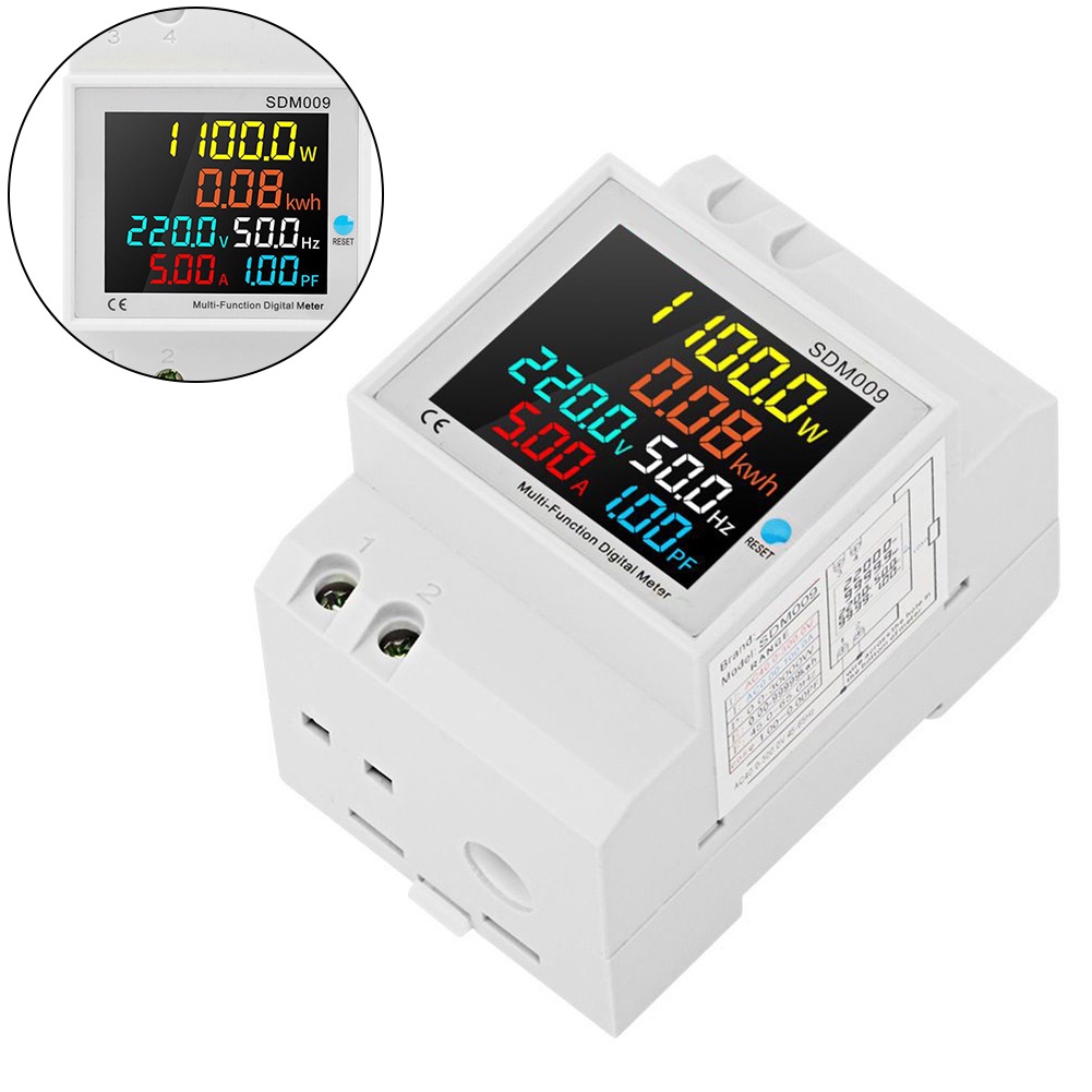 Đồng Hồ Đo Điện Màn Hình LCD HD 45-65Hz Dễ Lắp Đặt