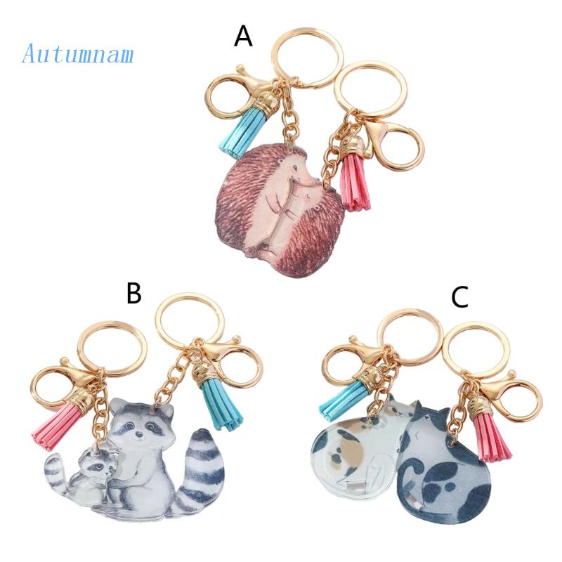 Set 2 Móc Khóa Hình Nhím Bằng Acrylic Thời Trang