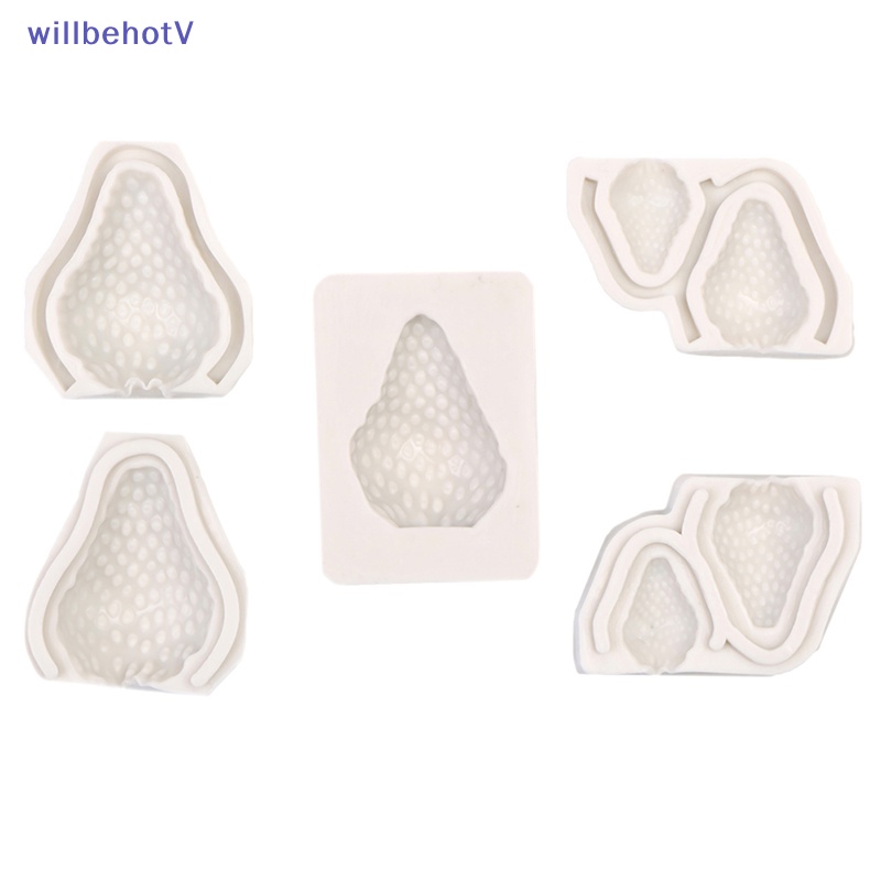 Khuôn Silicone Tạo Hình Trái Dâu Trang Trí Bánh Kem