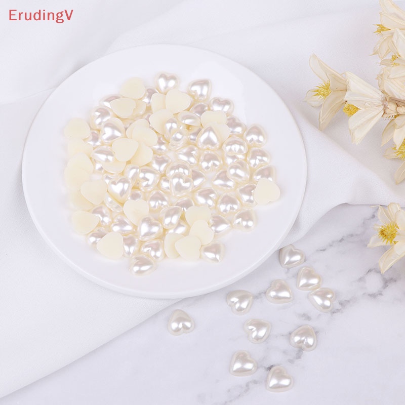Bộ 100 Hạt Cườm Hình Trái Tim Phẳng Dùng Làm Đồ Thủ Công DIY