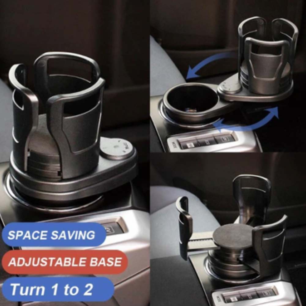 2 In 1 Cup Holder 360 Degree Rotating Water Car Cup Holder Dual Bottle Holder