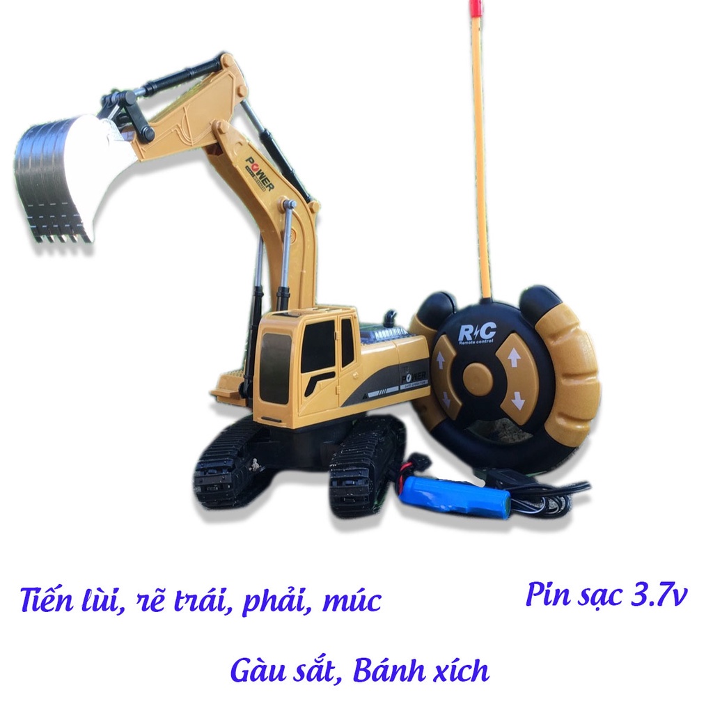 Xe Múc điều Khiển Gầu SẮT, Bánh XÍCH, Pin SẠC - nhiều Mẫu