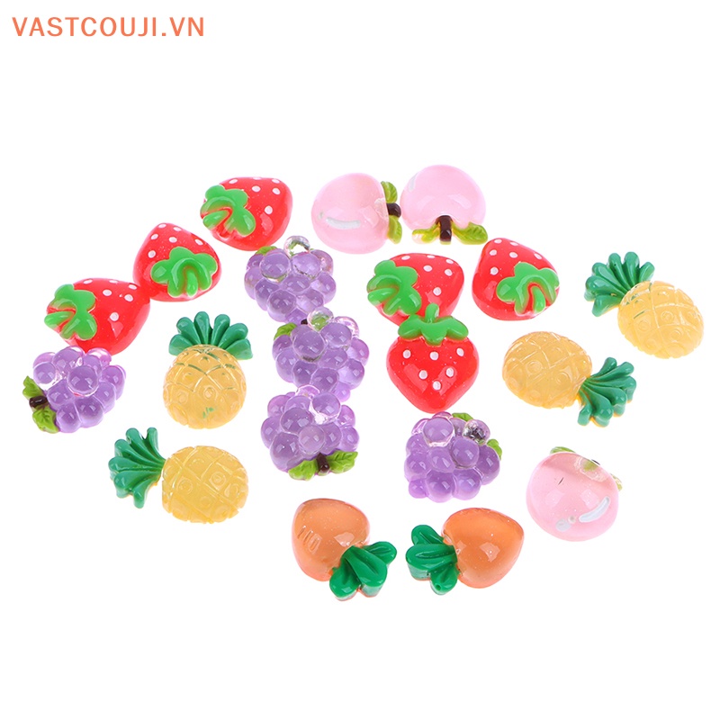 Bộ 20 Phụ Kiện Hình Quả Dứa Bằng Resin Dễ Thương Dùng Làm Bông Tai / Điện Thoại DIY