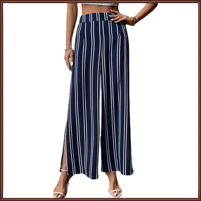 Quần Ống Rộng Lưng Cao Chất Liệu Polyester 100% Cao Cấp