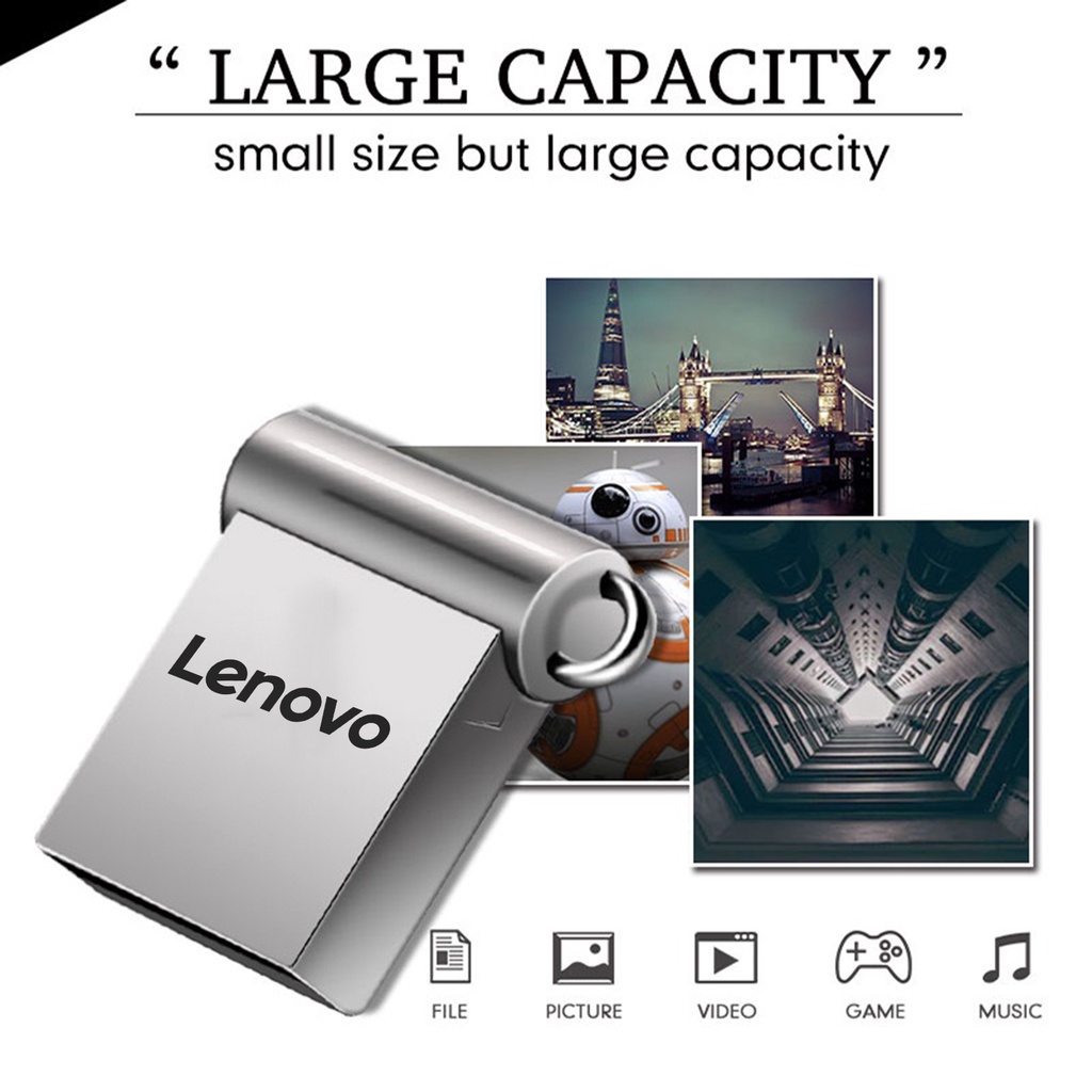 LENOVO Usb 3.0 Dung Lượng 2TB 1TB 128GB Có Móc Khóa Tiện Lợi