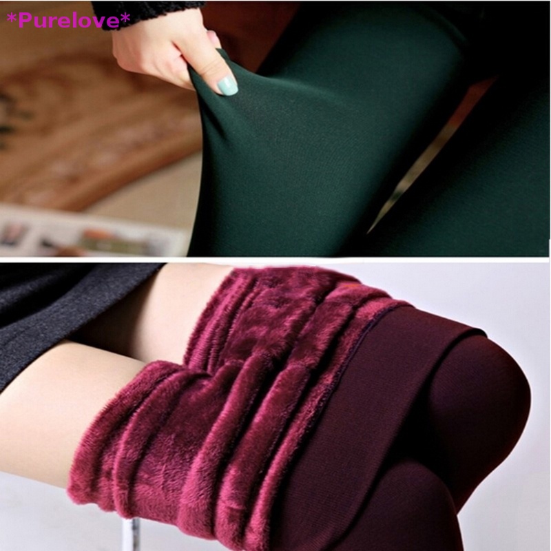 Purelove > Quần Legging Lót Lông Cừu Dày Co Giãn Thời Trang Mùa Đông Ấm Áp 6 Màu Tùy Chọn Mới
