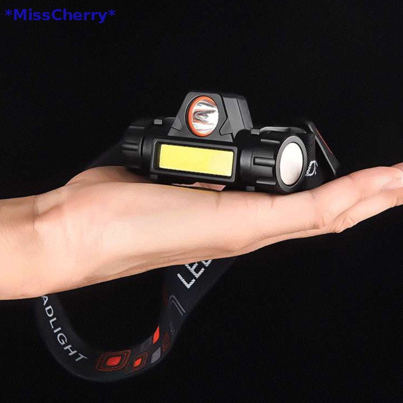 Đèn Pha LED XPE + COB USB Mini Đeo Đầu Chống Thấm Nước Có Thể Sạc Lại Mới