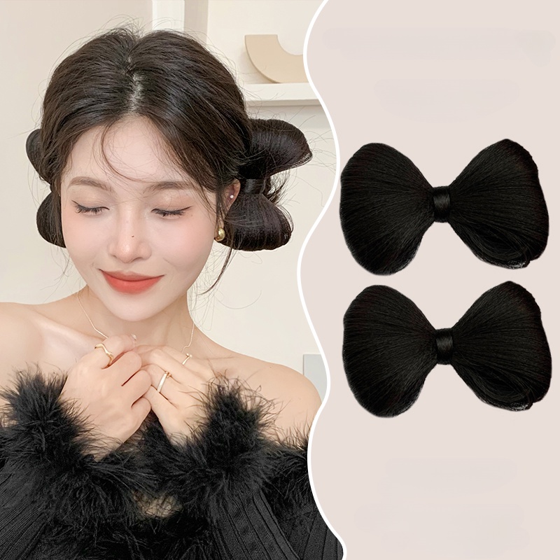 Kẹp Tóc Giả Đính Nơ Và Quả Cầu Lông Xù Đáng Yêu Dành Cho Nữ