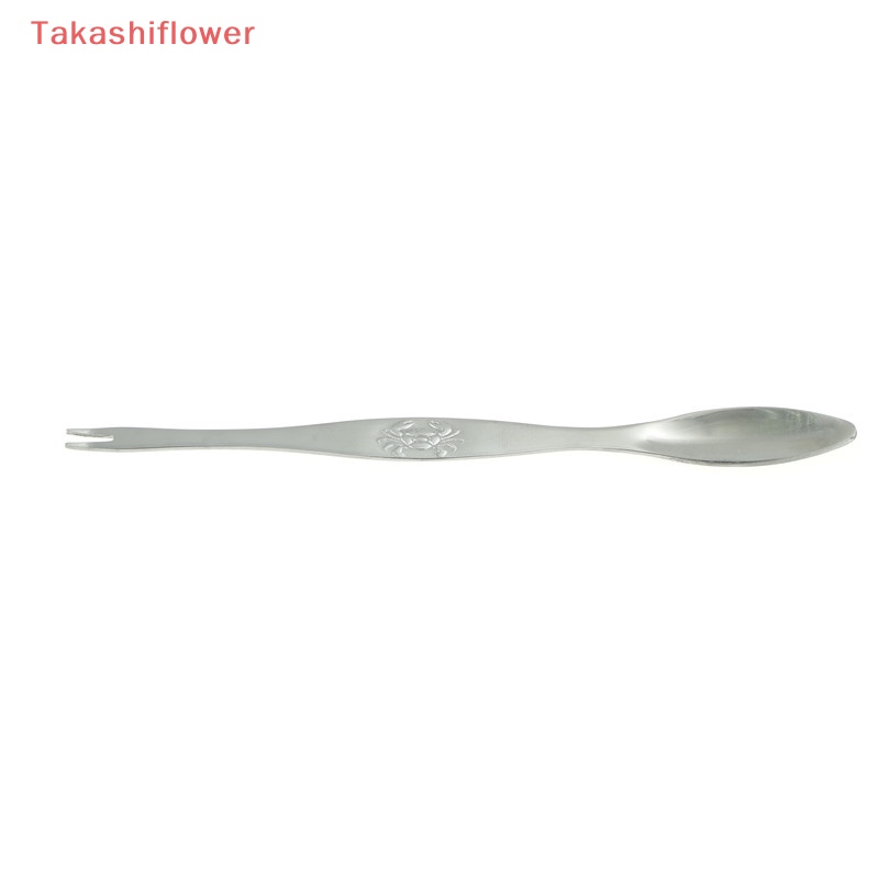 (Takashiflower) Nĩa Ăn Trái Cây Hình Cua Biển Bằng Thép Không Gỉ