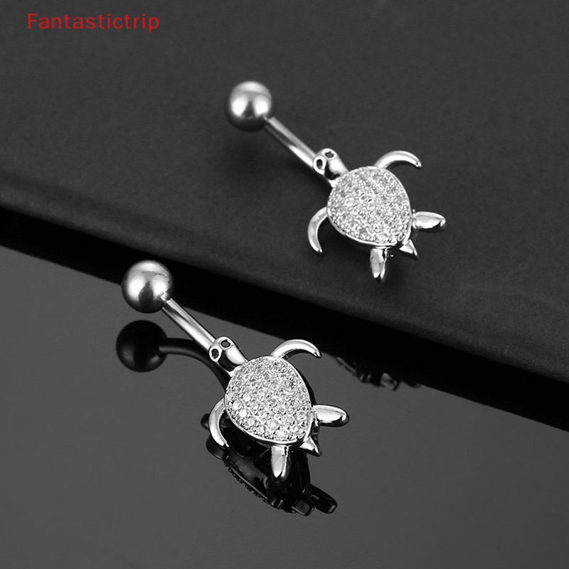 [Fantastictrip] Khuyên Rốn Hình Rùa Biển Đính Đá Pha Lê Quyến Rũ Cho Nữ
