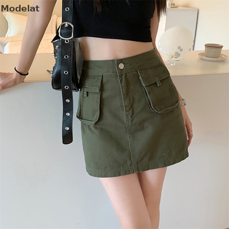 Mfc Chân Váy Denim Lưng Cao Ôm Dáng Phong Cách Đường Phố Mỹ Quyến Rũ Cho Nữ