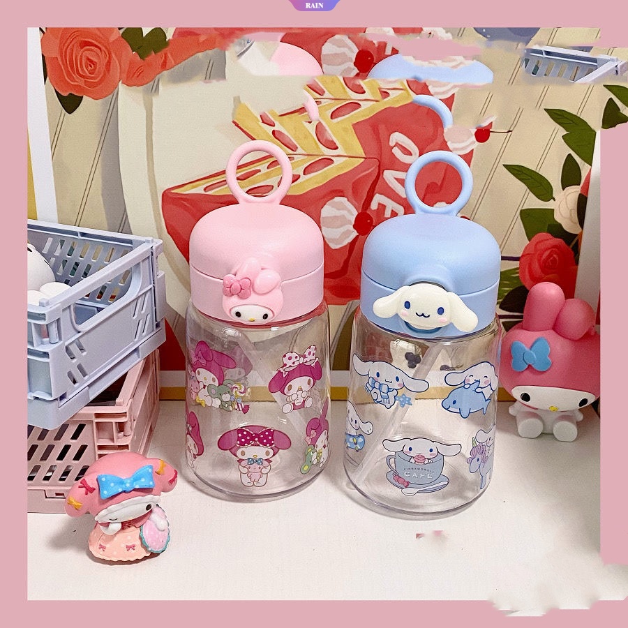 Bình Nước Thể Thao 400ML Bằng Nhựa Chống Rơi Họa Tiết Hoạt Hình Cinnamoroll My Melody Kuromi