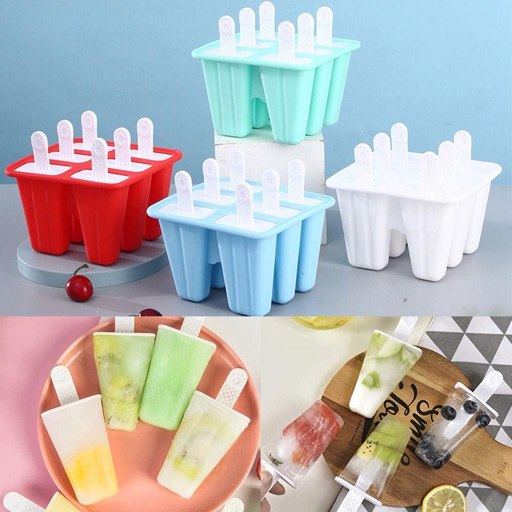 KUNHEV Khuôn Làm Kem Que 6 Ngăn Tiện Dụng