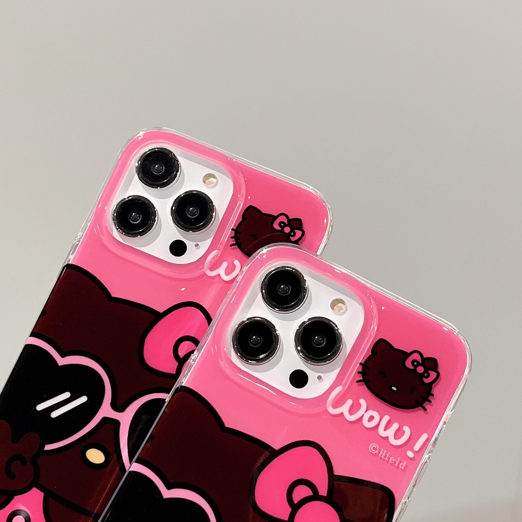 Ốp Điện Thoại IMD Hai Mặt Chống Sốc Hình Mèo Đeo Kính Râm Màu Đỏ Cho IPhone 14 13 12 11 Pro Max