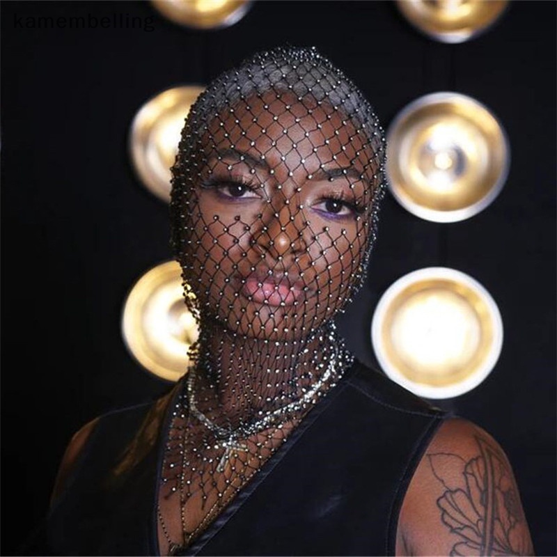 Kamembelling Khăn Trùm Đầu Co Giãn Đính Đá Lấp Lánh Dành Cho Nữ