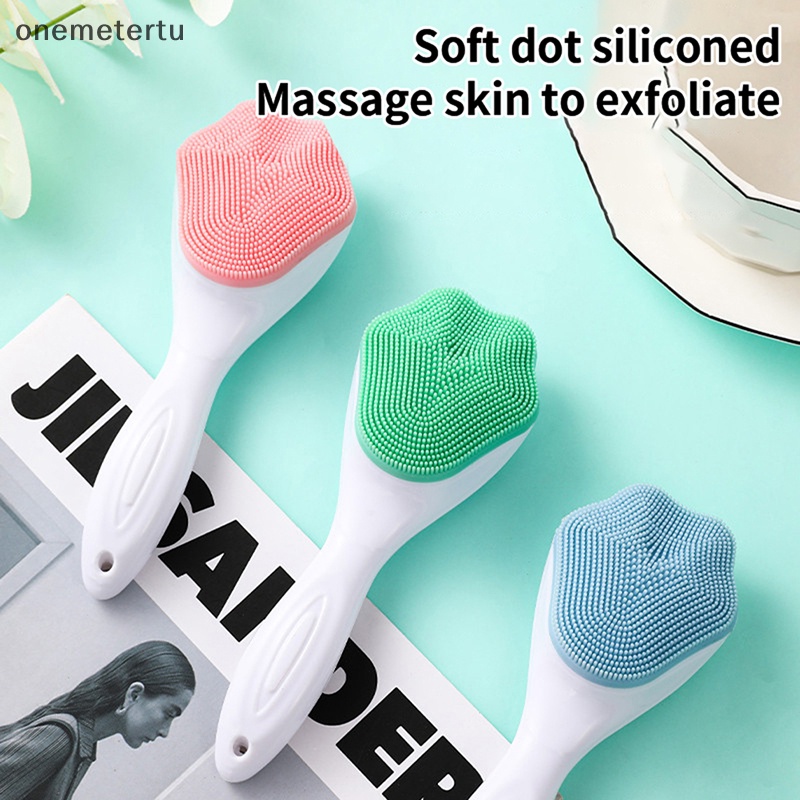 Onemetertu Bàn Chải Rửa Mặt Làm Sạch Lỗ Chân Lông Tay Cầm Hình Chân Mèo / Gấu Bằng