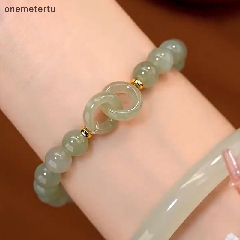 Vòng Tay Chuỗi Hạt Đá Ngọc Bích Hình Trái Tim Thời Trang Mùa Hè Cho Nữ