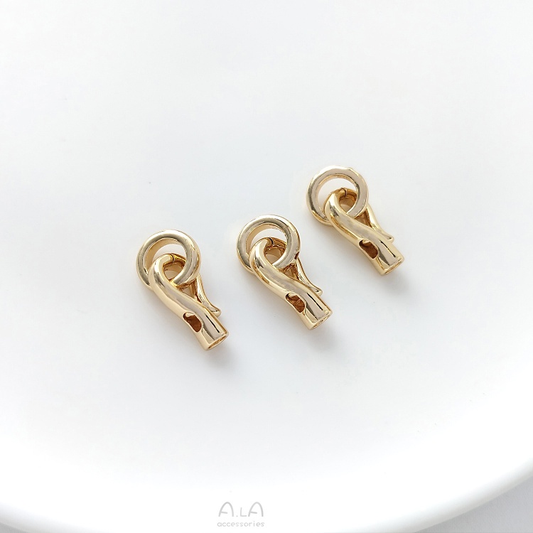 Khóa Kết Nối Vòng Tay / Dây Chuyền Thủ Công Hình Móc Câu Cá Màu Sắc Vàng 14k