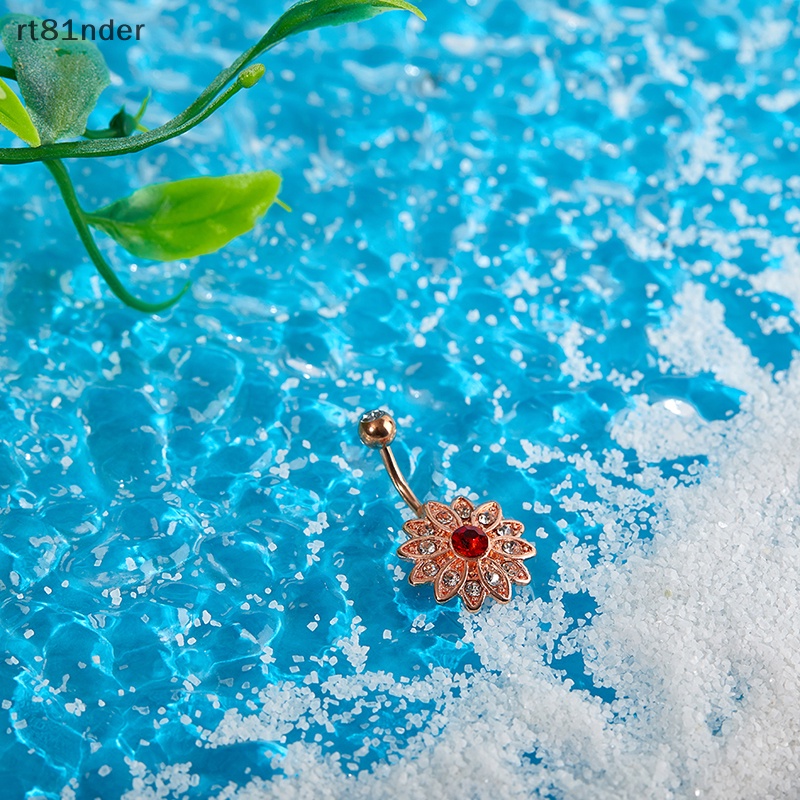 Khuyên Rốn Hình Hoa Đính Đá Pha Lê Thời Trang Cho Nữ
