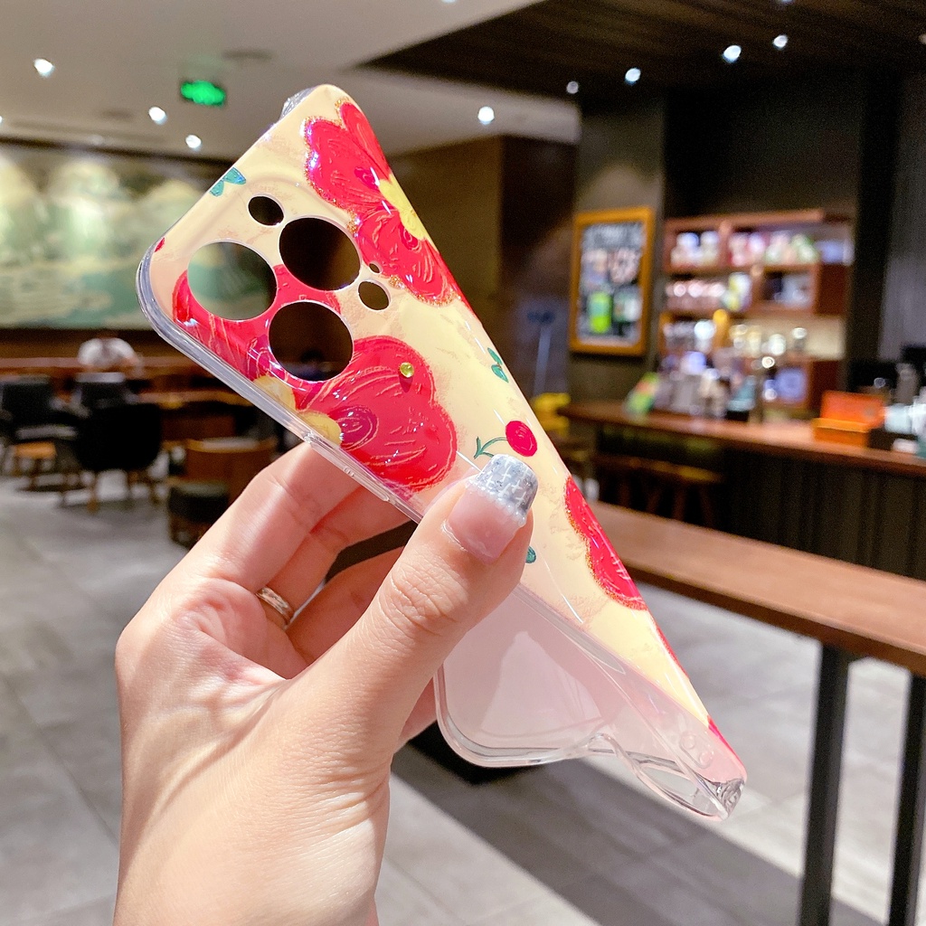 Ốp Điện Thoại TPU Chống Sốc Họa Tiết Hoa Cho IPhone 14 13 12 11 Pro MAX 14 Plus X XR XS MAX 7 8 Plus