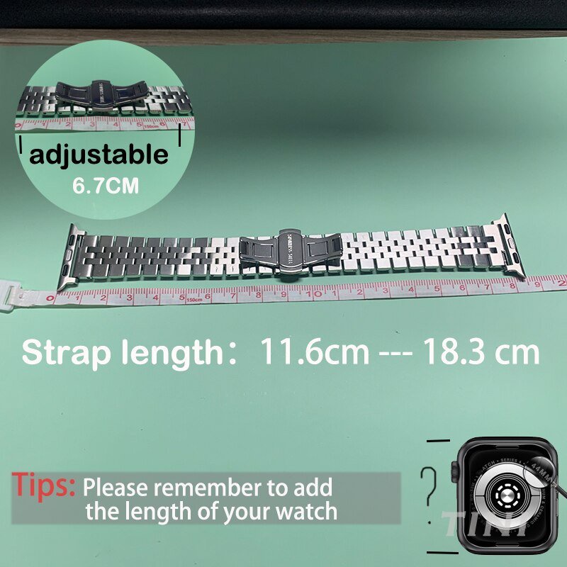 Dây Đeo Bằng Thép Không Gỉ 45mm 41mm 40mm 44mm 38 / 42 49mm Cho Apple Watch Series 8 7 SE Ultra 6 5 4 3 S8