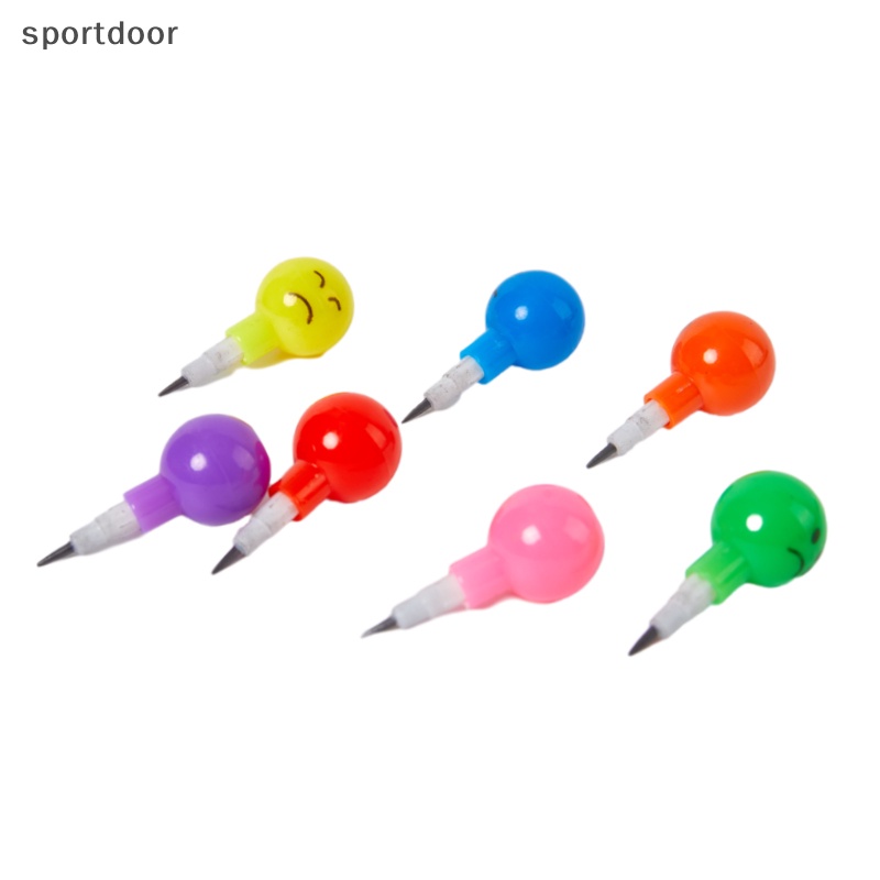 Set 2 Bút Chì Họa Tiết Mặt Cười Hoạt Hình Nhiều Màu Sắc Dành Cho Trẻ Em