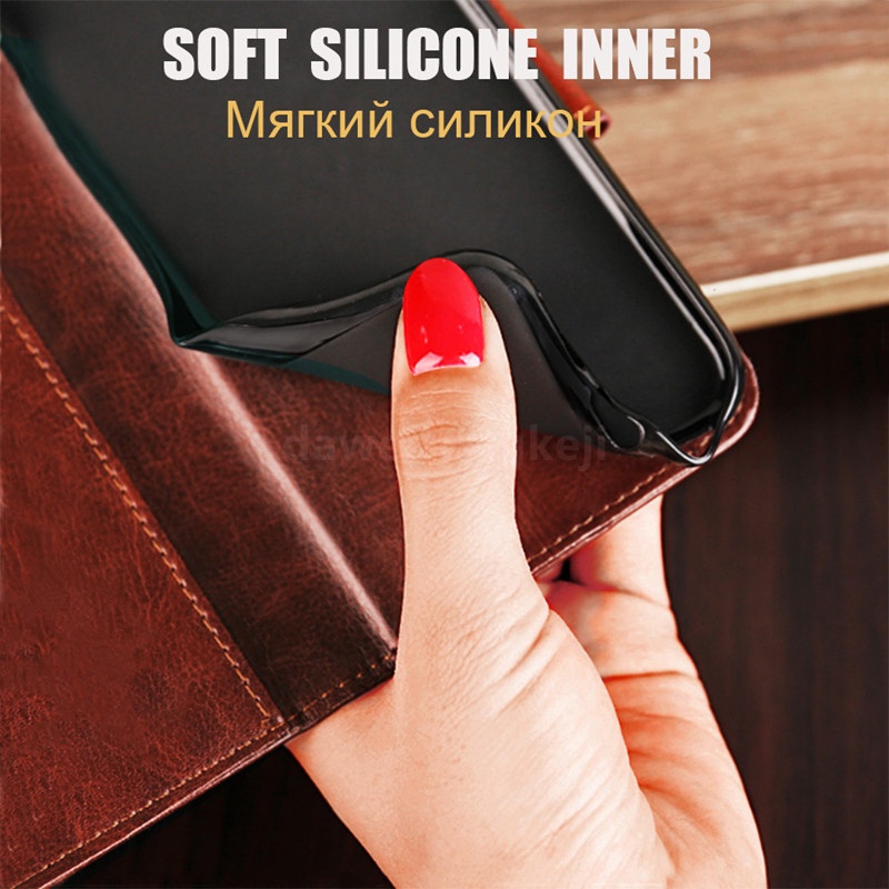 Ốp Điện Thoại TPU Mềm Có Ví Da PU Cho Vivo 1820 1819 1818 1816 1814 1812 1811 1808 1806 1817 1815 1807