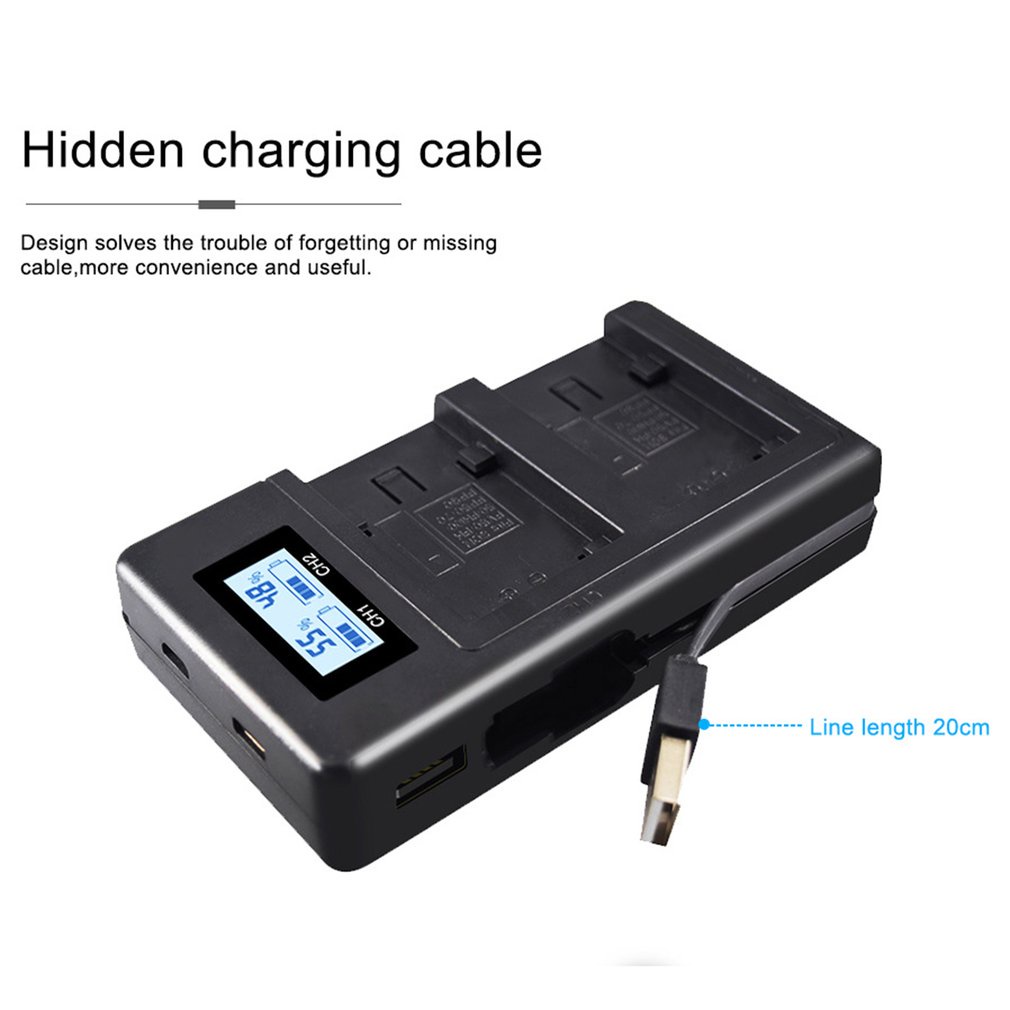 Durable Lcd Smart Digital Charger Np-Fh70 Can Be Charged Fv90 Fv70 Fh100 Fv100 Fh50 Display 5V [Q/13]