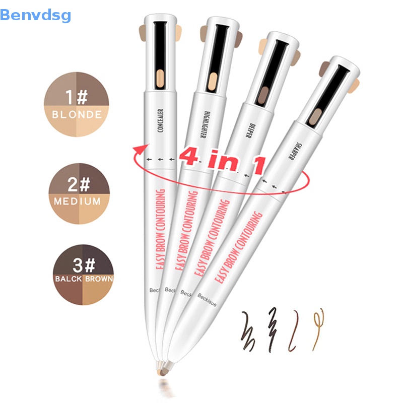 Bút Kẻ Lông Mày 4 Trong 1 4 Màu Sắc Tùy Chọn Chống Thấm Nước Và Mồ Hôi