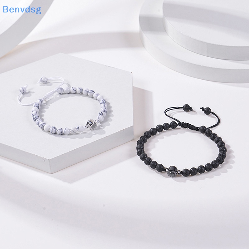 Benvdsg &gt; Vòng Tay Cặp Bằng Đá Tự Nhiên In Chữ I Love You 100 Ngôn Ngữ