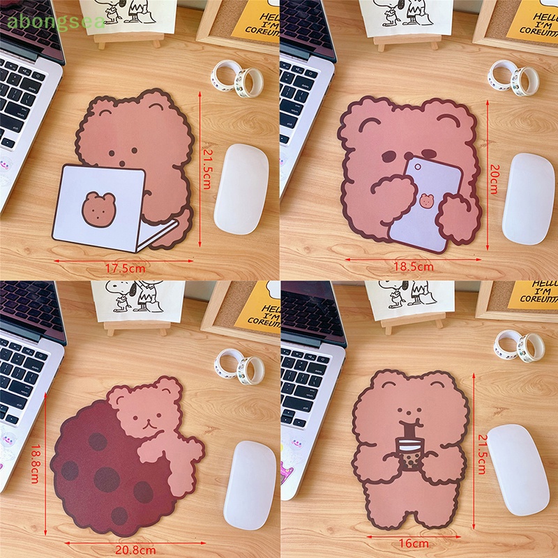 Tấm Lót Chuột Máy Tính Bằng Cao Su Mềm Chống Trượt In Hình Gấu Hoạt Hình Dễ Thương
