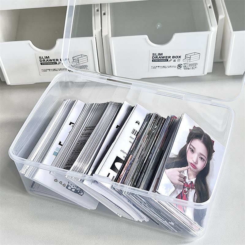Hộp Đựng Ảnh Đa Năng Trong Suốt Để Bàn Tiện Dụng idol Photo Card Storage Box