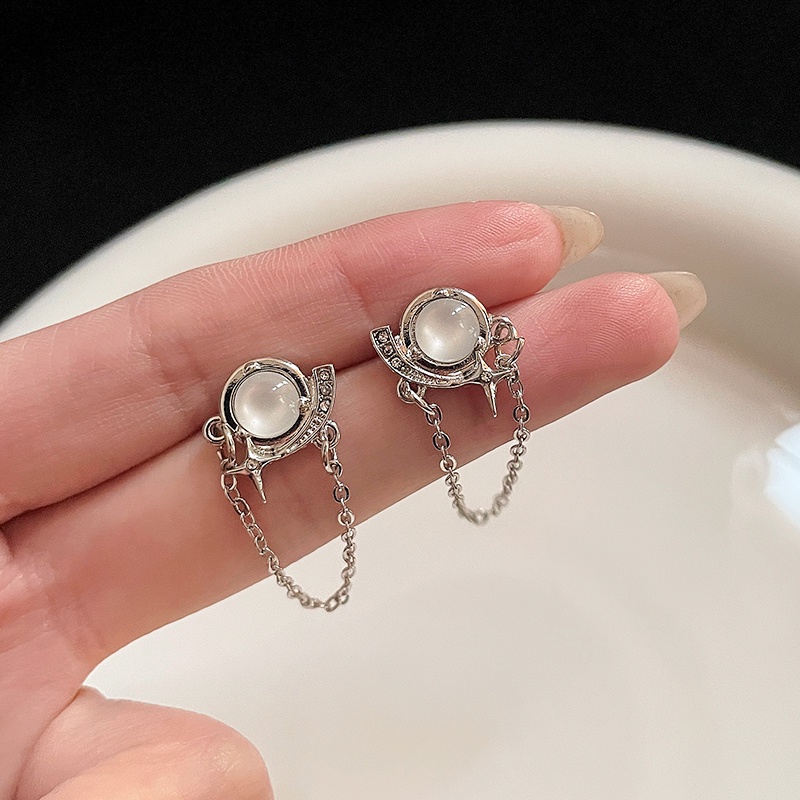 Bông Tai Mạ Bạc 925 Hình Học Độc Đáo Thời Trang Nhật Hàn Cho Nữ