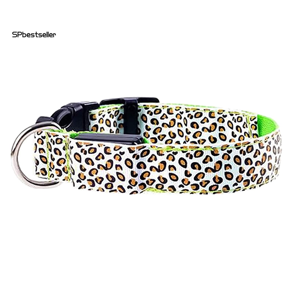 Vòng Cổ Họa Tiết Da Báo Bằng PP Có Đèn LED Dành Cho Cún Cưng