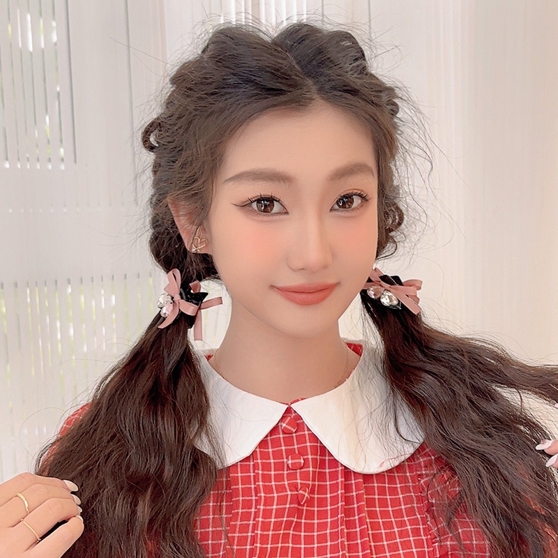 Kẹp Tóc Nơ Màu Hồng Thiết Kế Mới Đơn Giản Thời Trang Mùa Xuân Theo Phong