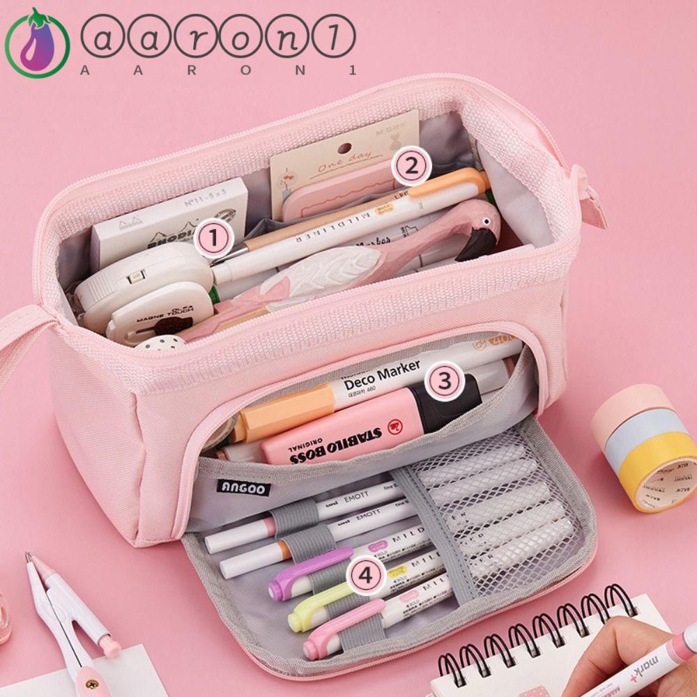 Aaron1 Túi Đựng Bút Vải Canvas Hai Lớp Đa Năng Hình Thuyền Dễ Thương Cho Nữ 1 Tuổi