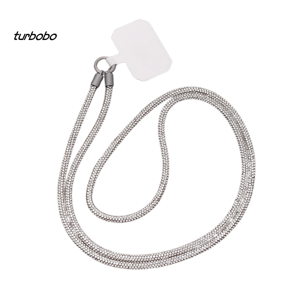 Dây Đeo Cổ Đính Đá 6mm Lấp Lánh Chống Rách Cho Điện Thoại