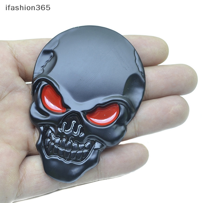 Sticker Kim Loại 3D Hình Đầu Lâu Trang Trí Xe Hơi ifashion365